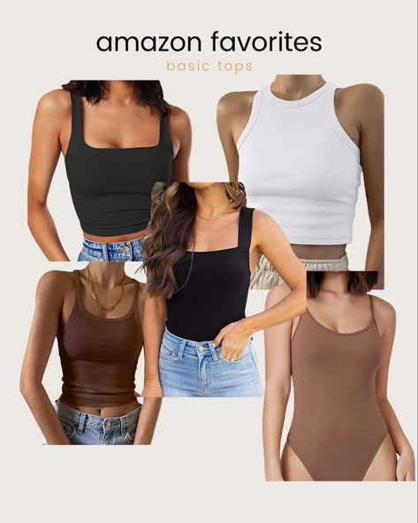 Amazon Tank Top Finds, Amazon Basic Tops, Amazon Basics You Need, Amazon Basics Clothing, Amazon Tank Top, Amazon Bras, Amazon Tops, Inexpensive Clothes, Zara Tank Top