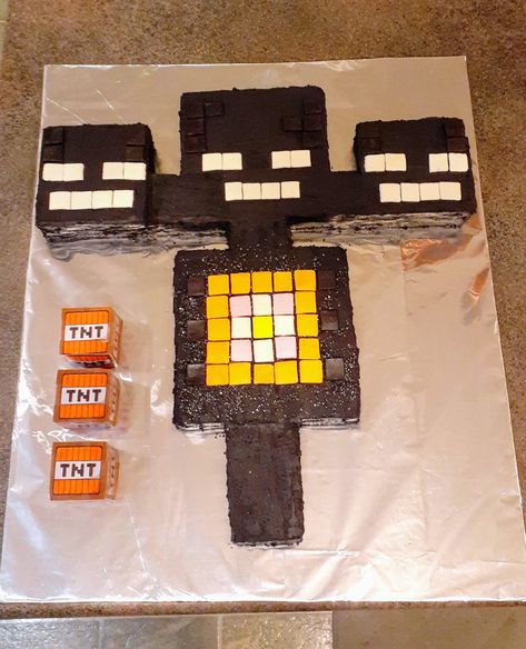 Wither Storm Cake, Minecraft Wither Cake, Storm Cake, Wither Storm, Minecraft Wither, Cake Minecraft, 7 Birthday, Pound Cake Recipe, Minecraft Cake