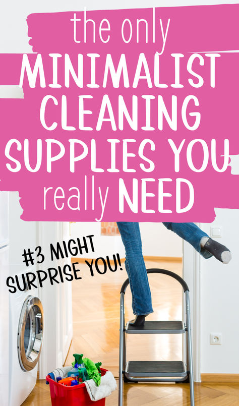 Minimalist Cleaning Supplies List: A list of just 7 essentials that can handle pretty much any cleaning job your house will throw at you. I use these every single week to clean my house from top to bottom! #3 might surprise you...but they WORK. Staple Cleaning Supplies, House Cleaning Supplies Checklist, Minimalist Cleaning Supplies, Clean Cleaning Products, Basic Cleaning Supplies List, New Home Cleaning Supply List, Cleaning Essentials List, Cleaning Supply List, Best Cleaning Supplies