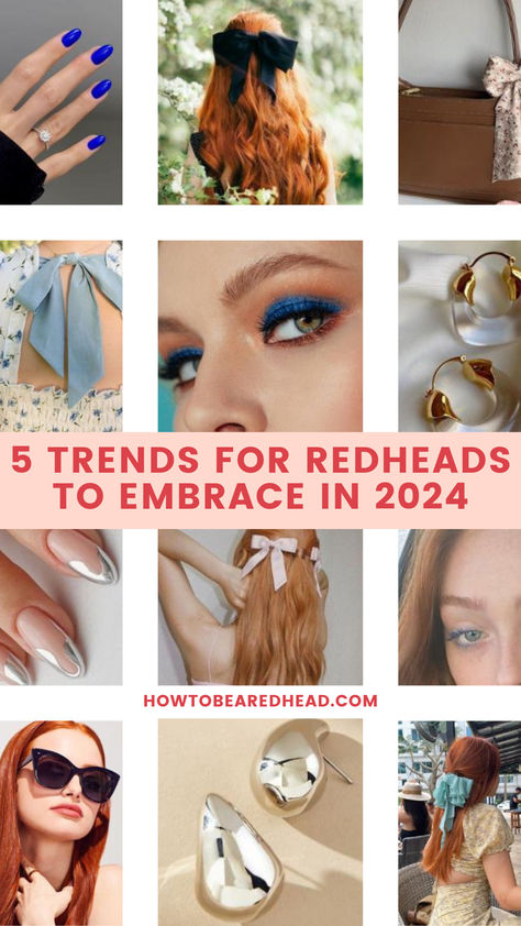 We love staying up to date on trends, and now that Pinterest has put out the 2024 trend predictions list, we’re scoping out which ones are ‘Redhead-Friendly’. Redhead Wardrobe, Red Head Fashion, Redhead Outfits, Red Hair Outfits, Red Hair Trends, Hair Science, Red Hair Looks, Celebrity Beauty, Strawberry Blonde