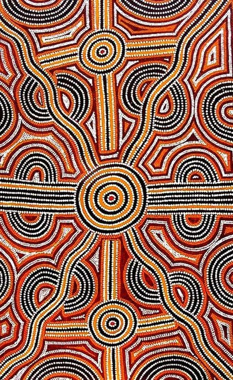 The simple use of dots and lines in Aboriginal art is always breathtaking Blob Painting, Aboriginal Art Dot Painting, Aboriginal Patterns, Art Printmaking, Aboriginal Dot Painting, Indigenous Australian Art, Aboriginal Dot Art, Lino Cuts, Haida Art