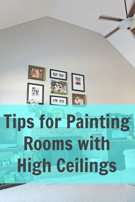 Tips for Painting Rooms with High Ceilings Painting Vaulted Ceilings Living Room, High Ceiling Color Ideas, Living Room With Painted Furniture, High Ceiling Decorating Bedroom, Bedroom High Ceiling Ideas, High Ceiling Ideas, High Ceiling Bedroom, High Ceiling Decorating, Cathedral Ceiling Living Room