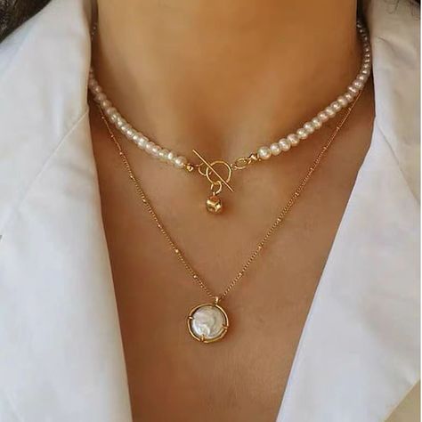 Choker Necklace Gold, Pearl Chain Necklace, Pearl Choker Necklace, Gold Choker Necklace, Neck Chain, Pearl Choker, Pearl Chain, Beads Necklace, Collar Necklace