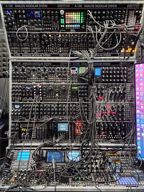 Massive Eurorack Setup - Erica Synths - Zoia - Moog - NerdSeq - Synthesis Techno | eBay Synth Rack, Electronics Aesthetic, Divine Machinery, Modular Synthesizers, Cassette Futurism, Cable Organization, Moog Synthesizer, Electronic Music Instruments, Nice Aesthetic