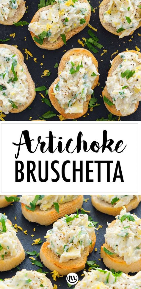 Canned Artichokes, Artichoke Bruschetta, Artichoke Appetizer, Easy Delicious Appetizers, High Potassium Foods, Mind Diet, Todays Menu, Bruschetta Recipe, Artichoke Recipes