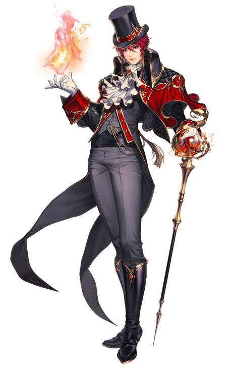 Frod, Alt Avatar Skin from Chaos Heroes Online Male Magician Art, Stage Magician Character Design, Magician Character Design, The Clown Art, Magician Art, Chaos Online, Male Character Ideas, 5 Anime, Characters Design