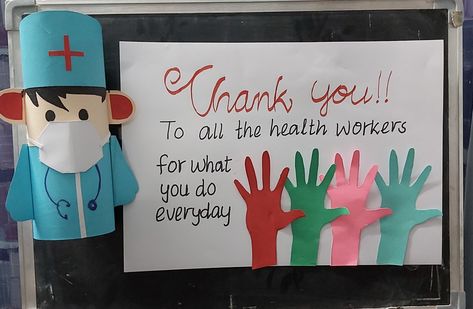 Doctors Day Notice Board Decoration, Doctor Day Decoration Ideas, Doctor Day Decoration Ideas For School, Doctors Day Decoration Ideas, Class Board Decoration, Notice Board Decoration, Class Board, Happy Doctors Day, Math Addition Worksheets