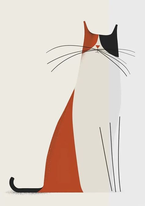 Full Color Image in ai-img-gen.com 🔸 cat , Minimalist simple lines, flat colors, minimalism. Greek artistic painting bohemian modern mini... 🔸 From Midjourney AI Image Simple Line Paintings, Leather Marquetry, Modern Cat Art, Cat Minimalist, Stylized Illustration, Minimalist Japanese, Artistic Painting, Geometric Cat, Mosaic Garden Art