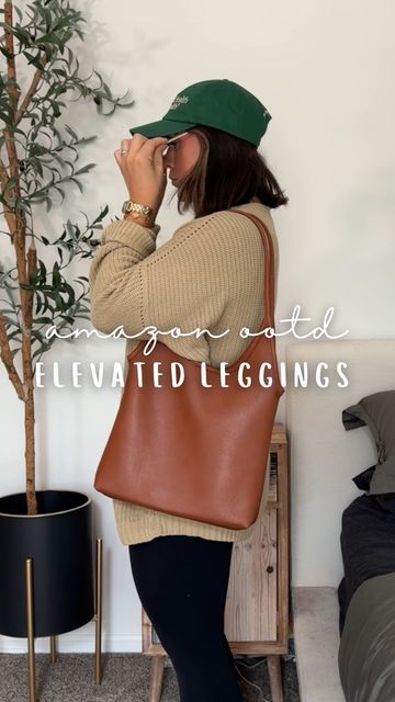 Nina Caviggiola • momhood & midsize style on Instagram: "I have so many ideas for this sweater! Comment “love leggings” and I’ll dm ya sizing and links, plus a code for the bra. 

Do you see how I mindfully elevated this outfit with jewelry , rolling the sleeves, adding a hat 🤌🏽

Size 10 mom style, elevated leggings outfit, mom outfit, school drop off outfit, boho chic, Amazon style, midsize fashion." Leggings Outfit Mom, Leggings Cardigan Outfit, School Drop Off Outfit, Boho Mom Outfits, Outfit With Jewelry, Curvy Mom Outfits, Fall Comfy Outfits, Midsize Fashion Fall, Soft Alt