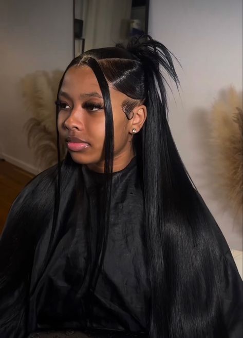 Hair Plugs, Sleek Ponytail Hairstyles, Frontal Wig Hairstyles, Birthday Hairstyles, Black Ponytail Hairstyles, Quick Weave Hairstyles, Dope Hairstyles, Hair Laid, Hair Ponytail Styles