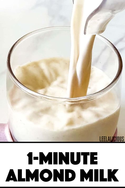 How to make Almond Milk from Almond Butter (1 Minute, No Straining) Almond Butter Almond Milk, Almond Milk Recipes With Almond Butter, Almond Milk From Almond Butter, Almond Milk Butter, How To Make Almond Milk, Make Almond Butter, Strawberry Almond Milk, Homemade Nut Milk, Homemade Almond Butter