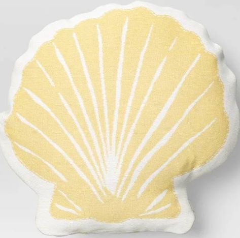 French Press Cocktails, Beachy Pillows, Blue Zones Diet, Seashell Pillow, Beachy Bedroom, Pillow Yellow, Yellow Room, Beachy Decor, Plush Throw Blankets