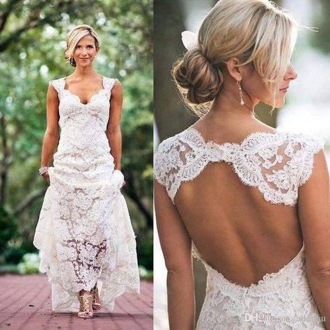 Wedding Dress Tight, Lace Wedding Dress Country, French Lace Wedding Dress, Sheath Bridal Gown, Vintage Country Weddings, Skirt Diy, Wedding Dresses With Straps, Wedding Robe, Beach Bridal