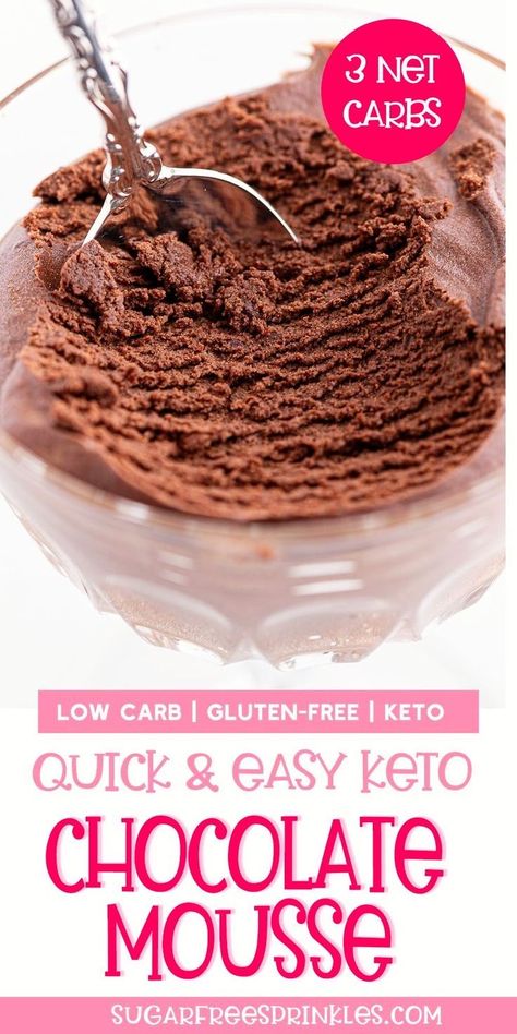 Sugar Free Chocolate Mousse, Low Carb Chocolate Mousse, Keto Chocolate Mousse, Eating Keto, Sugar Free Recipes Desserts, Postre Keto, Chocolate Mousse Recipe, Festive Desserts, Guilt Free Dessert