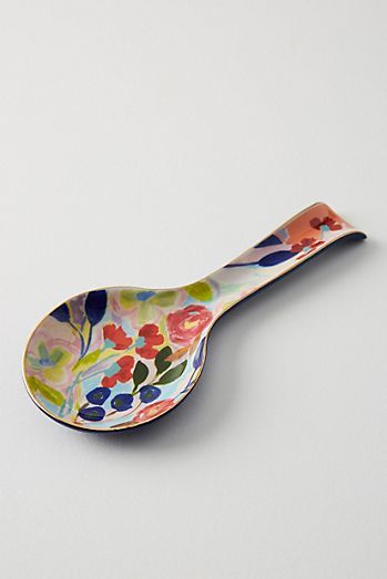 Lyon Spoon Rest Unique Kitchen Utensils, Spoon Rest Pottery, Pottery Painting Ideas, Spice Bowls, Bohemian Kitchen, Kitchen Details, Anthropologie Uk, Spoon Rests, Spoon Holder