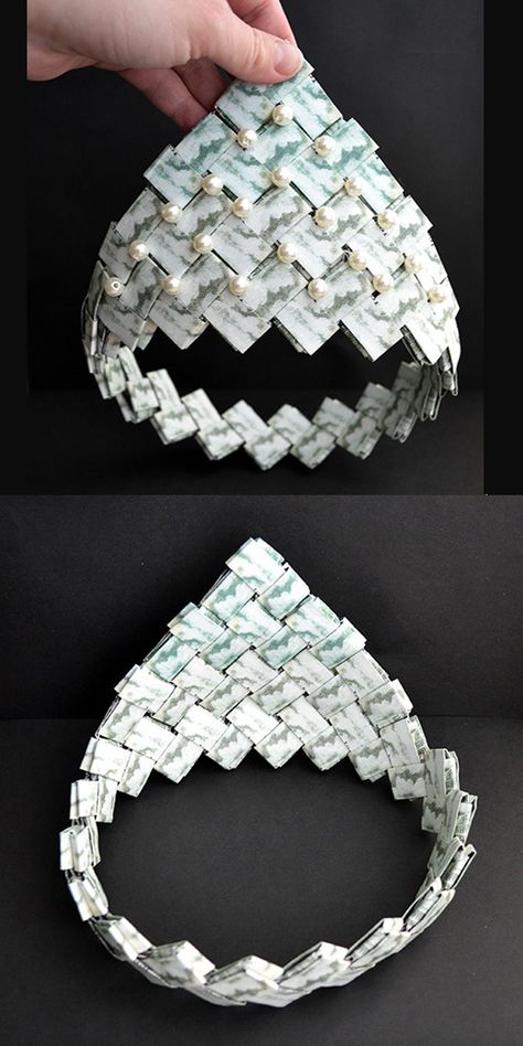 Money CROWN for graduation | Modular Origami with beads | Dollar Tutorial DIY Today I want to show you how to make a wonderful money crown! We need 59 money bills, 21 beads, a thread. Without using glue and tape! 100% modular origami. You can use real dollar bills. Make this crown for a graduation! I wish you a pleasant viewing! Money Crowns Graduation, How To Make A Money Necklace, How To Make A Money Crown, Money Crown Graduation Diy, Money Crafts Dollar Bills, Money Crown Diy, Money Crown Diy How To Make, Money Crown Graduation, Money Crowns