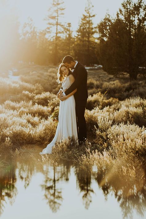 It’s times like these where it’s just the newlyweds spending time together on such a special day that make these intimate moments so incredible to capture. Click through to see these beautiful elopement moments in Big Bear, CA! #elopementideas #elopementdress #elopementphotography #elopementinspiration Big Bear Wedding, Blossom Photoshoot, Big Bear Mountain, Editing Presets, Beautiful Meadow, Big Bear California, Prewedding Photo, Mountains Beautiful, Events Place