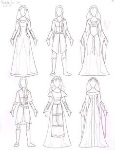 Medieval Costume Ideas Medieval Costume Ideas, Some Drawings, Medieval Garb, Medieval Clothes, Larp Costume, Medieval Costume, Dress Sketches, Dress Drawing, Medieval Dress