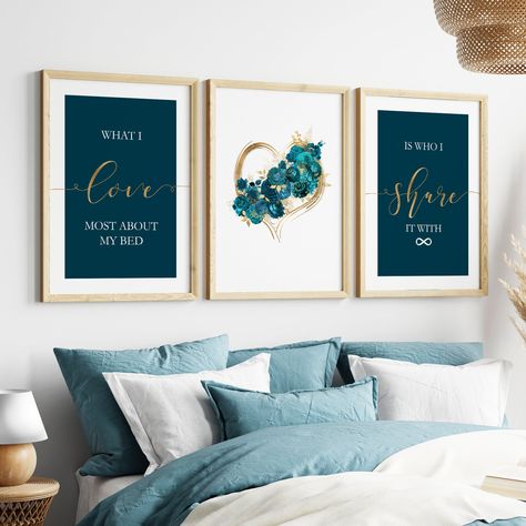 Teal accent wall bedroom