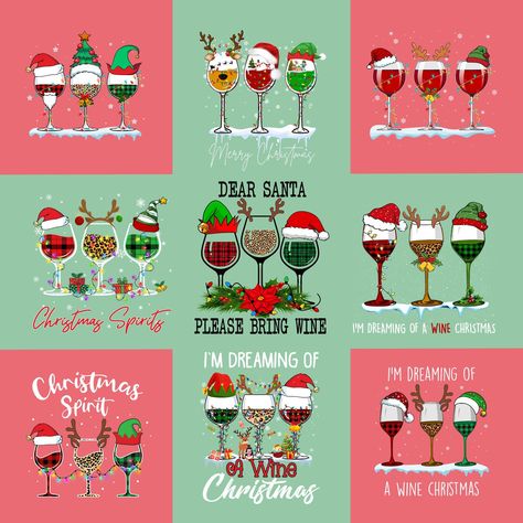 Christmas wine glasses