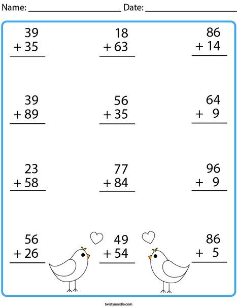 2 Digit Addition With Carry Over, Addition Work Sheets 1st Grades, Addition Subtraction Worksheets Grade 2, Class 1 Addition Worksheet, Math Worksheet Class 1, Carry Over Addition Worksheets, Addition Worksheets For Class 1, Class Two Math Worksheet, Addition With Carrying Worksheets