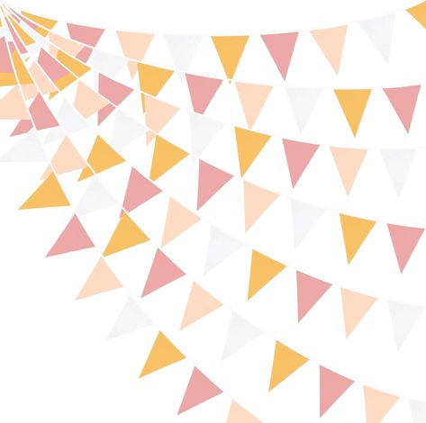 Groovy Party Decor, Groovy Party Decorations, Fabric Pennant Banner, Boho Themed Party, Spring Party Decorations, Triangle Flag, Pennant Garland, Groovy Party, Shower Outdoor