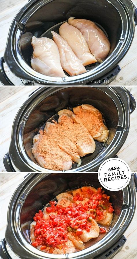 3 Ingredient Crock Pot Chicken, Crock Pot Shredded Chicken Tacos, Chicken Tacos Healthy, Crock Pot Shredded Chicken, Crock Pot Chicken Tacos, Chicken Breast Tacos, Crockpot Chicken Tacos Recipes, Chicken Tacos Recipe Easy, Tacos Easy