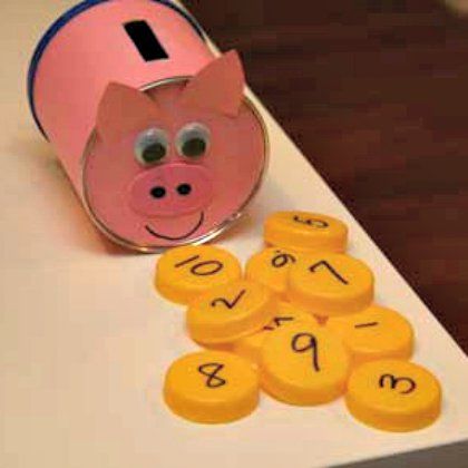 piggy bank counting craft Counting Craft, Piggy Bank Craft, Farm Math, Farm Lessons, Farm Theme Preschool, Farm Animal Crafts, Farm Animals Theme, Pig Crafts, Farm Preschool