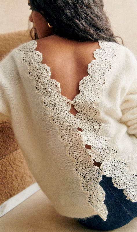 Lace Crochet Cardigan, Back Toning, White Knitwear, Reversible Sweater, Mohair Jumpers, Pull Mohair, Spring Sweater, Crochet Buttons, Mohair Wool