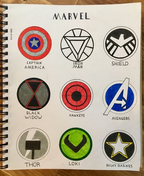 Hand-drawn marvel logos! Marvel Doodles The Avengers, Marvel Avengers Logo, Avenger Drawings, Cute Marvel Doodles, Doodle Marvel, Avengers Logo Drawing, Marvel Avengers Sketches, Marvel Logo Drawing, Marvel Drawings Ideas