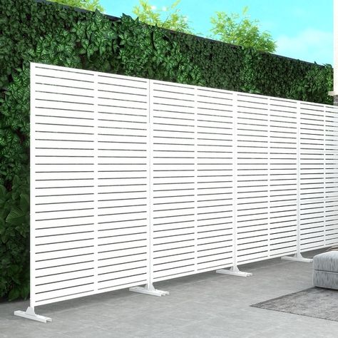 White Privacy Screen Outdoor, Metal Privacy Screen, Laser Cut Panels, Free Standing Wall, Privacy Screen Outdoor, Privacy Panels, Laser Cut Patterns, Privacy Fence, Side Yard