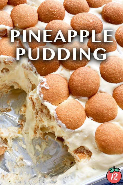 Pineapple Pudding | 12 Tomatoes Tipsy Pudding Recipe, Pineapple Pudding With Vanilla Wafers, Pina Colada Trifle, Layered Pudding Desserts, Pineapple Desserts Easy, Pineapple Pudding Dessert, Pineapple Dessert Easy, Vanilla Pudding Desserts, Church Desserts