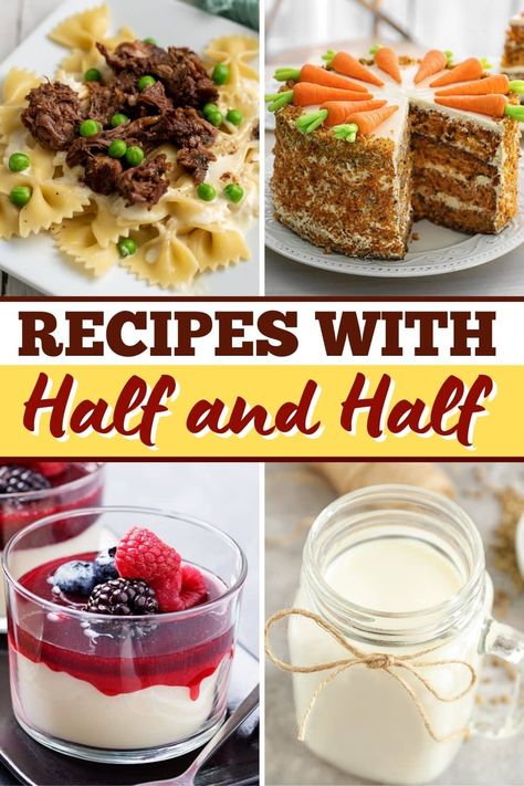 Try these recipes with half and half to use it up! From sauces to ice cream to soup, there's no reason to let half and half go to waste. Recipe With Half And Half Cream, What To Use Half And Half For, Half And Half Cream Recipes, Desserts Made With Half And Half, Desserts Using Half And Half, Pasta With Half And Half, Ways To Use Half And Half, Recipes For Half And Half, Half And Half Recipes Dessert