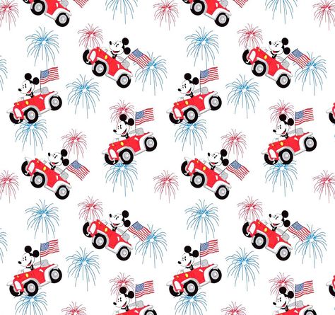 Patriotic Mickey Mouse Fabric, 4th of July Fireworks in a Red Car, NEW Licensed Patriotic Holiday Fabric BTHY - 1/2 Yard - HF5701 by FabricSewFun on Etsy Mickey Mouse Fabric, Patriotic Fabric, Holiday Fabric, Patriotic Holidays, Red Car, Disney Wallpaper, Fourth Of July, Fireworks, 4th Of July