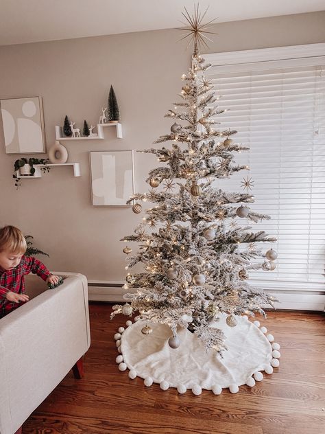 Minimalist Christmas Tree flocked Christmas tree | scandinavian home decor | living room Follow my shop @stefaniejean_ on the @shop.LTK app to shop this post and get my exclusive app-only content! #liketkit #LTKhome #LTKHoliday #LTKSeasonal @shop.ltk https://liketk.it/3TNxi Christmas Tree Scandinavian, Christmas Tree Flocked, White Christmas Tree Skirt, Christmas Cabin, Scandinavian Home Decor, Flocked Christmas Tree, Minimalist Christmas Tree, Flocked Christmas Trees, Cute Christmas Tree