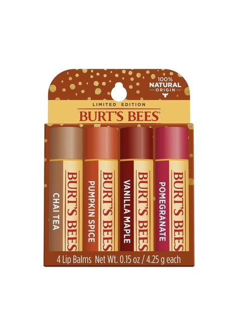 #pumpkinpie #pumpkinspice #pumpkin #fallaesthetic #fall #autumn #spookyseason #cozy #burtsbees #chapstick #moisturizer #limited #stockup #maple Burts Bees Chapstick, Burt's Bees Pomegranate, Burts Bees Lip Balm, Fall Lips, Burts Bees Lip, Lip Balm Gift, Soften Lips, Lip Balm Set, Holiday Packing