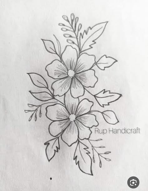 Hand Embroidery Patterns Flowers Drawings, Flower Embroidery Designs Drawings, Simple Embroidery Designs Drawings, Abstract Tattoo Ideas, Pencil Drawings Of Flowers, Flower Pattern Drawing, Hand Embroidery Patterns Free, Paper Art Design, Simple Hand Embroidery Patterns