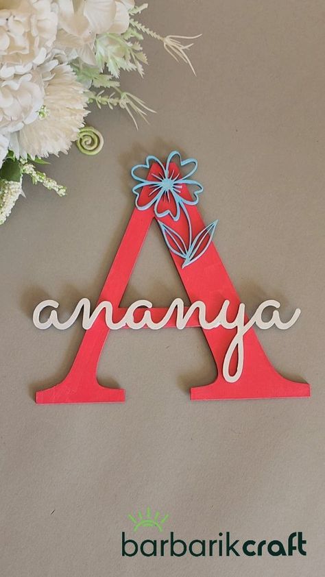 Personalised wooden wall letter with name, wall initial, door sign, wooden name, wooden wall letter for kid's bedroom/nursery/playroom… | Instagram Wall Letter, Girls Room Design, Door Hanging Decorations, Wooden Wall Letters, K Crafts, Initial Wall, Laser Art, Letters For Kids, Wall Hanging Crafts