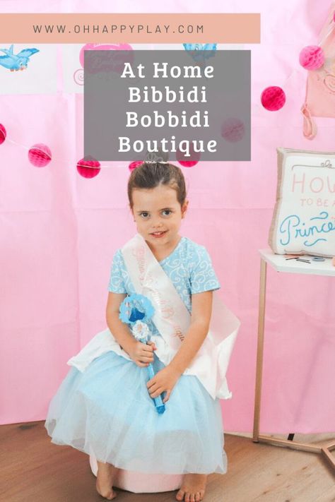 Treat your little Princess to a make-over in your very own Disney inspired Bibbidi Bobbidi Boutique with these fun tips. Bibbity Bobbity Boutique, Bippity Boppity Boutique, Makeover Party, Bibbidi Bobbidi Boutique, Princess Makeover, Prince Costume, Princess Theme Birthday Party, Princess Decorations, Royal Ball