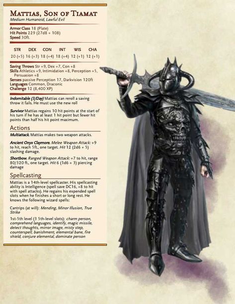 Mattias, son of Tiamat - Imgur Tiamat Dragon, Dnd Stats, Dungeon Master's Guide, Dnd Races, Dnd Classes, Dungeons And Dragons 5e, Dungeons And Dragons Classes, Dnd 5e Homebrew, Dnd Dragons