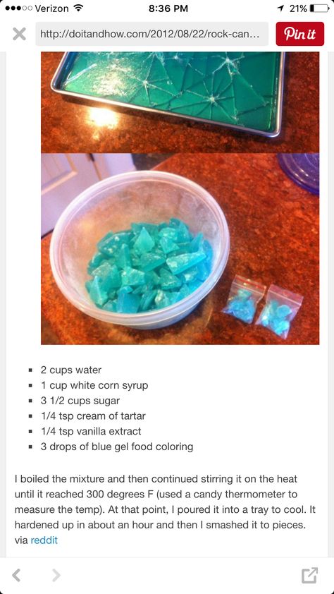 Rock candy Jello Crystal Candy, How To Make Crystal Candy Recipe, Diy Crystal Candy, How To Make Crystal Candy, How To Make Candy Crystals, How To Make Rock Candy, Rock Candy Cake, Rock Candy Diy, Diy Rock Candy