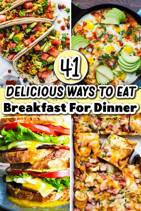 These breakfast for dinner recipes are a super fun twist on your everyday weeknight meal. From skillet meals to make ahead casseroles, your family will love it when you surprise them with their favorite breakfast recipe for dinner! Breakfast For Dinner Recipes, Make Ahead Casseroles, Eggs Dinner, Make Ahead Breakfast Casserole, Best Brunch Recipes, Recipe For Dinner, Chicken Breakfast, Favorite Breakfast Recipes, Meals To Make