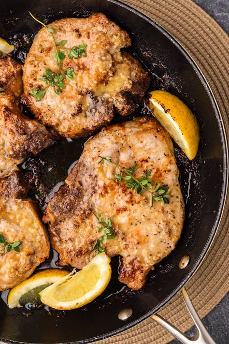 Porkchops Stovetop Recipe, Cook Pork Chops On Stove, Pork Chops Skillet Stove Top, Stovetop Pork Chops, Lemon Butter Pork Chops, Garlic Butter Pork Chops, Garlic Butter Pork Chops Skillet, Lemon Garlic Butter Pork Chops, Honey Garlic Pork Chops Skillet