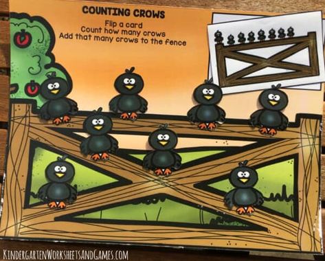 Young Learners will have fun practicing counting to 10 with these FREE Fall Counting Crows Activity perfect for fall. Color or black & white! Games Preschool, Counting Mats, Counting Crows, Counting Games, Counting Cards, Free Falling, Black Crow, Keep The Lights On, Preschool Kids