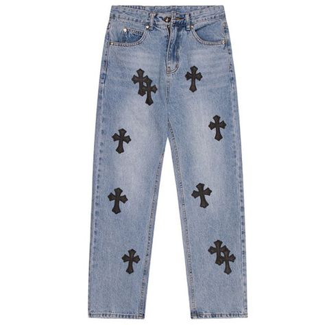 Chrome Cross, Urban Chic Outfits, Trend Jeans, Cross Patch, Custom Jeans, Jean Trends, Jeans Y2k, Patched Jeans, Classic Jeans