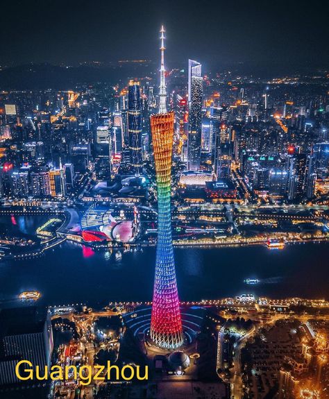 Canton Tower, Chinese Cities, Shanghai Tower, Unicorns And Rainbows, China City, Visit China, City Layout, Tokyo Skytree, Hawaii Wall Art