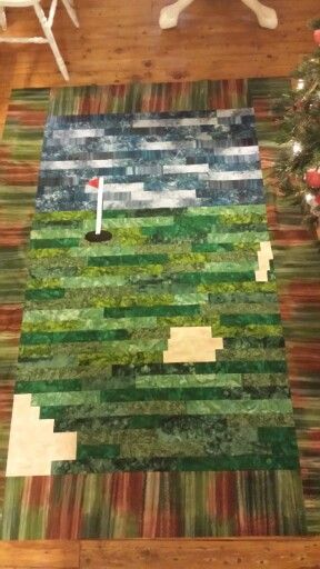 Golf Themed Quilts, Golf Quilt Pattern, Golf Quilt Ideas, Golfing Pictures, Golf Quilt, Japanese Quilt Patterns, Sports Quilts, Golf Room, Golf Diy