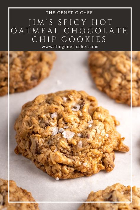 Jim’s Spicy Hot Oatmeal Chocolate Chip Cookies - The Genetic Chef Pinterest Desserts, Easy Oatmeal Chocolate Chip Cookies, Eccles Cakes, Tarts Mini, Vegan Oatmeal Chocolate Chip Cookies, Dessert Tarts, Bowling Pictures, Chewy Oatmeal Chocolate Chip Cookies, Xmas Goodies