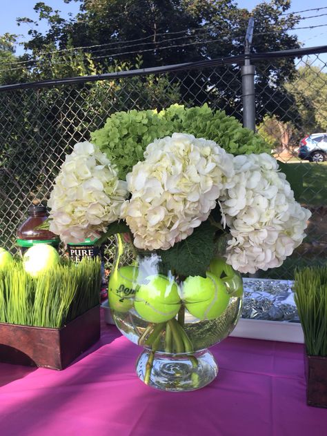 Tennis Party Decorations Centerpieces, Tennis Bridal Shower Theme, Tennis Centerpieces Ideas, Tennis Centerpieces, Tennis Decorations, Tennis Birthday Party, Tennis Cake, Tennis Wedding, Wimbledon Party