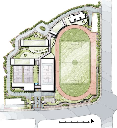 school master plan, landscape design Landscape Design For School, Stadium Master Plan Design, School Campus Plan, School Site Plan Design, School Landscape Architecture Plan, School Landscape Design Plan, School Master Plan Architecture, Campus Master Plan Architecture, College Landscape Design